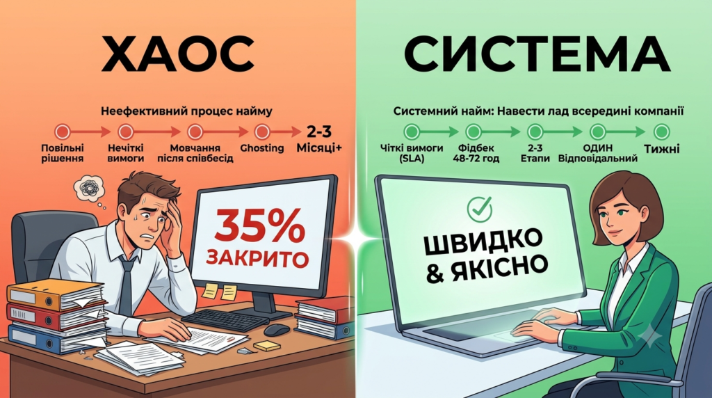 Порівняння хаотичного і системного підходу до найму персоналу